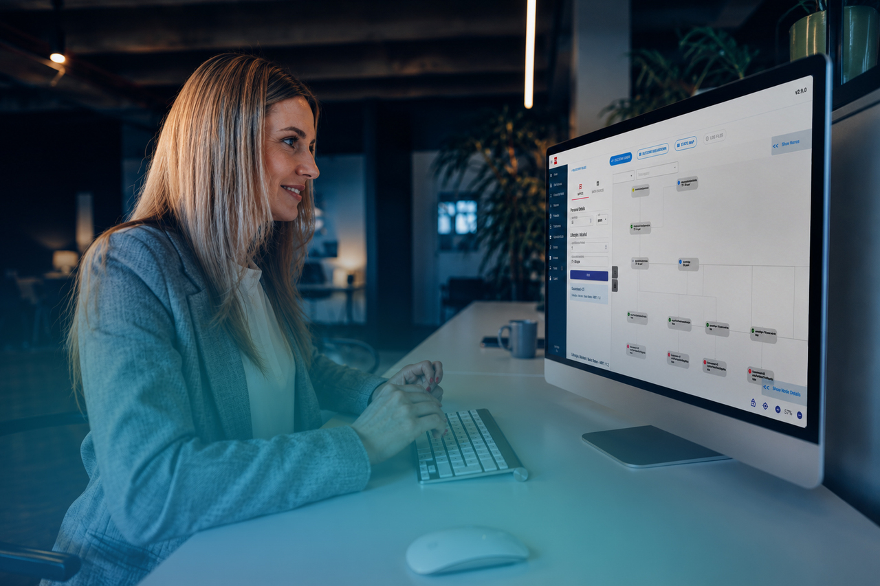A person using a computer 