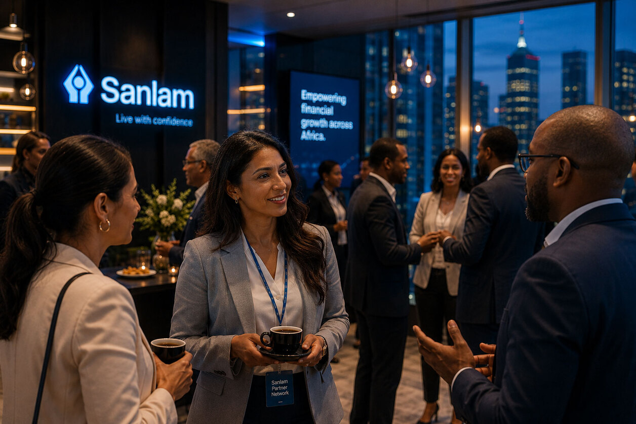 People speaking at a Sanlam event