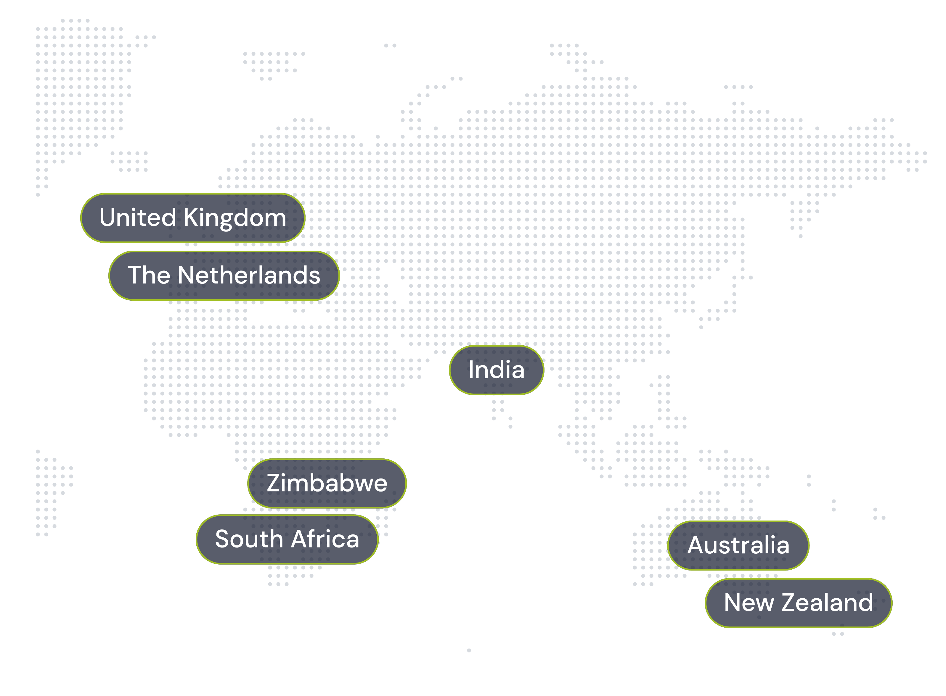 Map of Entelect's delivery hubs